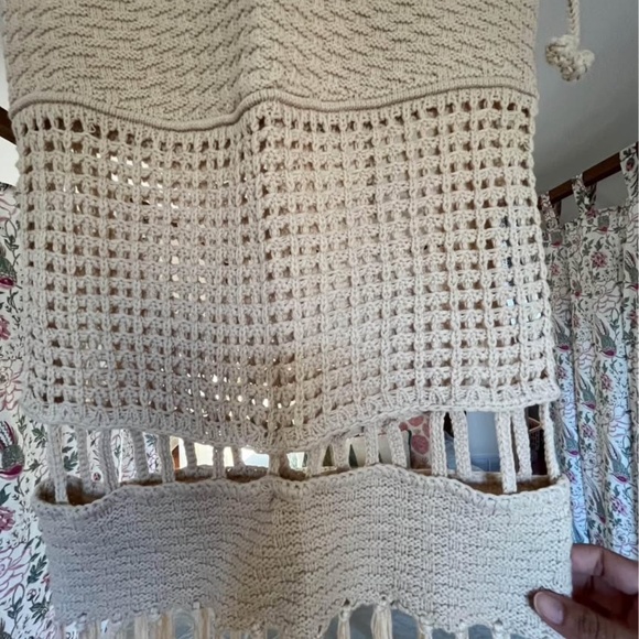 ZARA New W Tags Knit crochet Fringe Midi Dress Size Small - Picture 6 of 7